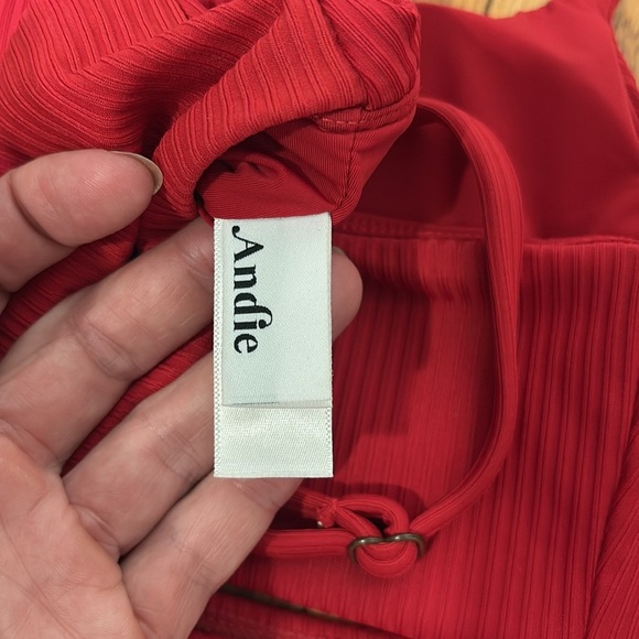 Andie x Mindy Bikini Set Maui Top Rib Swimsuit Flame Red size small NWT/NWOT - Picture 11 of 14
